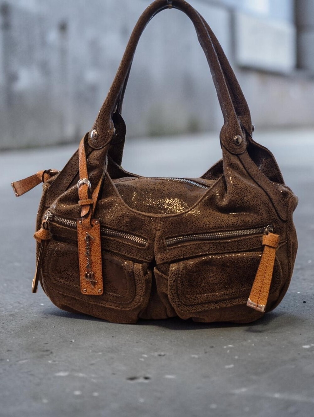 B. Makowsky Suede Hobo Bag